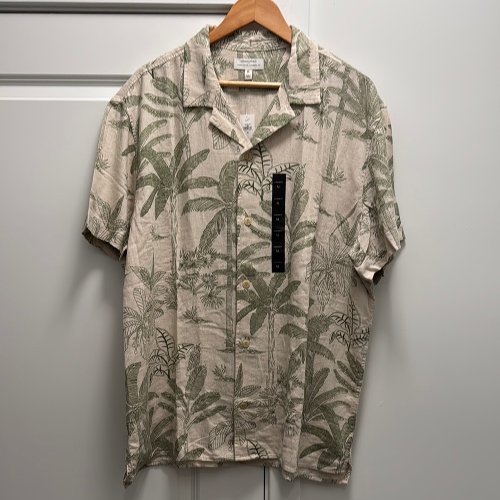 Banana Republic Green Tropical Print Shirt